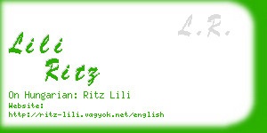 lili ritz business card